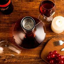 Decantador de vino jarra de vino tinto decantador con aireador integrado 100% vidrio soplado a mano sin plomo con tapa de acero inoxidable filtro regalos de vino para hombres - Transparente - Ver 7