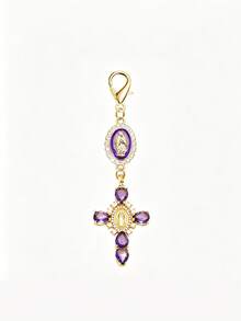 Diamond Cross Shiny Keychain, Pearl Diamond Crucifix Charm - Cross Keychain, Bag Charm, Cross Pendant, Decorative Wallet, Backpack, Earphone Case, Luggage And Car Keyring - An All-In-One Accessory Combining Pearl, Diamond And Romantic Elements, Ideal Gift For Women - Multicolor - View 24