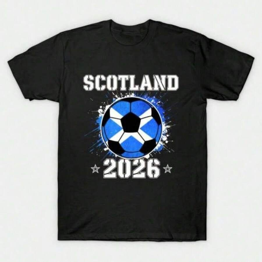 Balón de Fútbol de Escocia Copa Mundial de Norteamérica 2026 - Camiseta de Aficionado Escocés - Negro - Ver 1