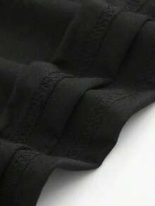1 pieza Blusa Bubbli para Mujer, Estampado de Estrellas de Mar, Estilo Casual Holgado para Vacaciones, Cuello Redondo, Manga Corta, 180g Algodón 100% - Negro - Ver 5