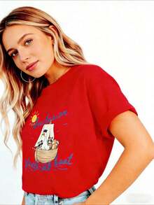 Camiseta Silly Goose  Inclusion, Camiseta Náutica para Neurodivergentes, Camiseta Divertida de Terapia Ocupacional, Camiseta BCBA, Maestro de Educación Especial ABA, Logopeda, Camiseta de Algodón 100% de Corte Holgado, Manga Corta, Clásica, de Algodón Grueso, con Estampado Gráfico, Top Casual de Manga Corta para Mujer, Manga Corta Deportiva, 100% Algodón Puro - Rojo - Ver 5