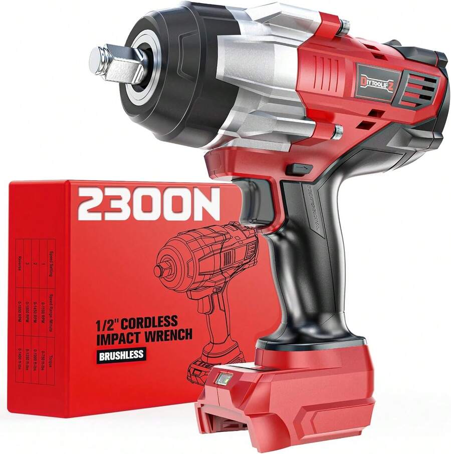 High Torque Impact Driver, 21V Cordless Electric Screwdriver, Rechargeable Power Tool With Variable Speed, LED Work Light & Non-Slip Handle For Home Repair, DIY Projects, Construction - Set for  20v Battery (Battery Not Included) - View 1