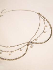 Chaîne de tête de luxe, coiffe de mariage de style bohème à la mode, coiffe dorée, bijoux pour fille - Multicolore - Voir 9