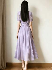 Women Long Dresses - Light Purple - View 2