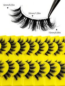 Fengxiu Eyelash 10对卡通风格假睫毛,自然柔软透明睫毛茎,可重复使用的貂毛假睫毛,动漫风格,轻盈飘逸,适合日常佩戴,可重复使用。 - 查看 5