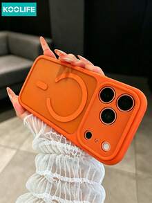 Koolife 橘色磁吸手機殼，2合1 PC+TPU 材質，2.5mm 厚背板，霧面半透明表面，防震保護殼，相容 iPhone 18 Pro/18 Pro Max/17/17 Pro/17 Pro Max/16/15/14/13 - 橘色 - 查看 6