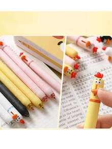Bộ 4 bút bi hình gà con dễ thương, văn phòng phẩm chất lượng cao, thiết kế độc đáo ngộ nghĩnh, mực khô nhanh, thích hợp cho học sinh và giảm căng thẳng. - A - Xem 3