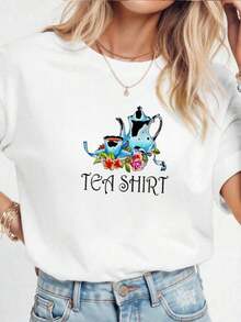 1 pieza Camiseta "En un mundo donde puedes ser cualquier cosa, sé amable", Camiseta Arcoíris "Sé amable", Camiseta "Sé amable", Camiseta "Lenguaje", Camiseta "Amabilidad", Camiseta "Acuarela Sé amable", 180g Algodón 100% - Blanco 3 - Ver 1