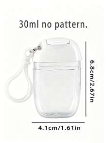 Sticlă transparentă cu spray cu alcool de 30 ml cu model de fundă, sticlă dezinfectantă pentru mâini cu fundă roz și cârlig pentru breloc, dezinfectant pentru mâini cu capac alb, material siliconic moale, portabilă pentru călătorii, necesități zilnice, potrivită pentru călătorii, muncă, școală și alte scenarii, cu breloc alb pentru o identificare ușoară - Multicolor - Vizualizare 11