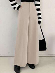 Pantalones casuales de negocios para mujer, para todas las estaciones, pantalones de vestir para mujer, ropa de vuelta al colegio - Albaricoque - Ver 5