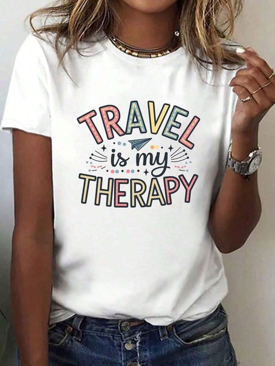 Camiseta Gráfica de Manga Corta, Camiseta Casual de Cuello Redondo con Estampados, Perfecta para Primavera y Verano, Diseñada para Mujeres. Camiseta Básica, Camiseta Casual, Camiseta Holgada, Camiseta Esencial, Camiseta de Color Sólido, Camiseta de Algodón Liso, Camiseta Tie-Dye, Camiseta Retro, Camiseta de Verano, Camiseta Casual de Primavera, Camiseta de Cuello Redondo de Otoño, Camiseta de Vacaciones, Camiseta de Playa, Camiseta Gráfica de Fiesta, Camiseta de Algodón, Camiseta Gráfica Atrevida, Camiseta Chic, Camiseta de Manga Larga, Camiseta de Manga Corta, Camiseta sin Mangas, Camiseta Acanalada, Camiseta de Corte Cuadrado, Camiseta con Estampado Floral, Camiseta con Estampado Animal, Camiseta Vintage - Blanco - Ver 1