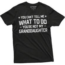 La camiseta del abuelo, no me puedes decir qué hacer, no eres mi nieta.Camiseta de abuelo para papá, blusas para mujer, blusas, blusas casuales para dama, tops de mujer, tops, unisex. - Negro - Ver 1
