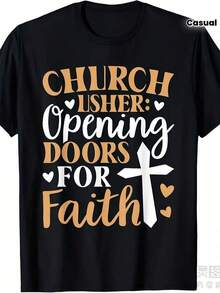 Camiseta única con diseño Y2K mensaje inspirador Abriendo puertas para la fe perfecta para quienes creen en el poder de la comunidad y la espiritualidad ideal para el uso diario y ocasiones especiales destaca por su estilo moderno y atractivo únete a la hoy mismo - Negro - Ver 1