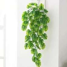 仿真植物綠色人造吊掛蕨類植物－逼真龜背葉藤蔓，適用於婚禮裝飾、生日派對、花園活動、室內外使用－高品質，無需電力，戶外植物裝飾 - 龜背葉 - 查看 4