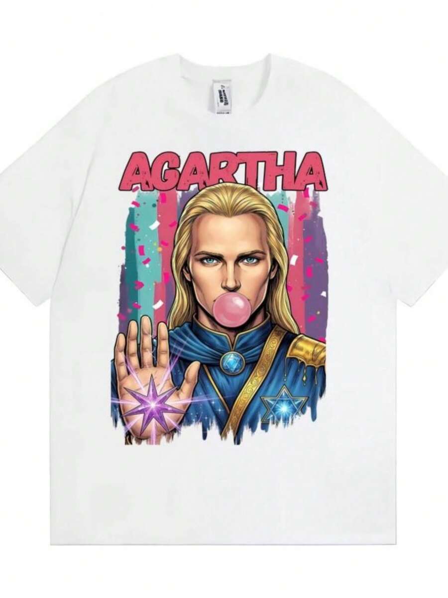Women's Blouses Funny Agartha Meme Hollow Earth Conspiracy Parody T-Shirt Men Women Fashion Hot Classic T-Shirts Summer Pure Cotton T Shirt - 白色 - 查看 1