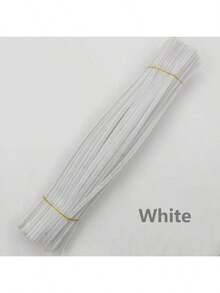 20/100pcs Twist Ties, Mixed Color Macaron Chenille Sticks, Twist Rods, 6 Mixed Colors DIY Handmade, Flexible Polyester Stem Twist Ties For Crafting, Artificial Potted Plants, Artificial Animals, Home Decor, Easter Gifts, Birthday Gifts, Holiday Gifts - White - View 8