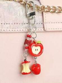 1pc Apple Phone Charm, Mobile Phone Chain, Handmade Beads, Mobile Phone Hanger, Mobile Phone Hanger Cord, CDD Camera Anti-Detachment Chain, Travel Anti-Detachment Mobile Phone Chain, Bag Pendant, Keychain, Apple A IrPods Pro Bluetooth Earphone Case Hanger, Holiday Birthday Gift For Women - Multicolor - View 2