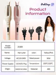 PinkSings 1-Click Auto Curling Iron, 28mm Barrel, Bi-Directional Auto Curling, 4 Temperature Modes, Negative Ion Generator, Smart Timer And Sensor, Auto Shut-Off, Best Christmas Gift - UK Plug(220-240V) - View 12
