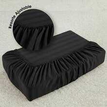 Fitted Sheet With Elastic All Around The Bottom, Cotton-Like Feel, Soft And Cool, Ideal For Spring, Available In Twin, Full, Queen, And King Sizes, Variety Of Colors, Perfect For Modern Bedrooms, Breathable And Comfortable For All Seasons - 黑色 - 查看 3