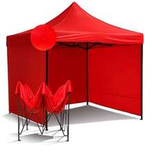 Carpa Plegable 3x3 Azul con Paredes Reforzadas Impermeables – Toldo Tipo Gazebo Resistente al Viento y la Lluvia, Ideal para Eventos, Ferias, Jardín o Camping - Rojo - Ver 12