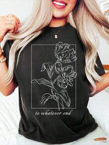 Nueva Llegada 2026, Camiseta Unisex "To Whatever End", Camiseta "Throne Of Glass", Camiseta "You Do Not Yield", Camiseta de Algodón Grueso Clásica de Manga Corta Oversize, Camiseta con Estampado Gráfico, Top Casual de Manga Corta para Mujer, Tela Suave, Transpirable, 100% Algodón, Camiseta de Uso Diario para Mujer con Estampado Gráfico. - Negro - Ver 1