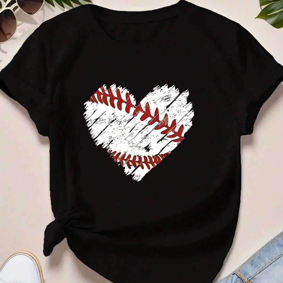 Camiseta para Mujer con Estampado de Diente y Pasta Dental, Manga Corta - Negro - Ver 1