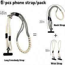 1pc 3-In-1 Adjustable Phone Lanyard, Neck Strap & Wrist Strap Anti-Lost Phone Holder - Multicolor - View 4