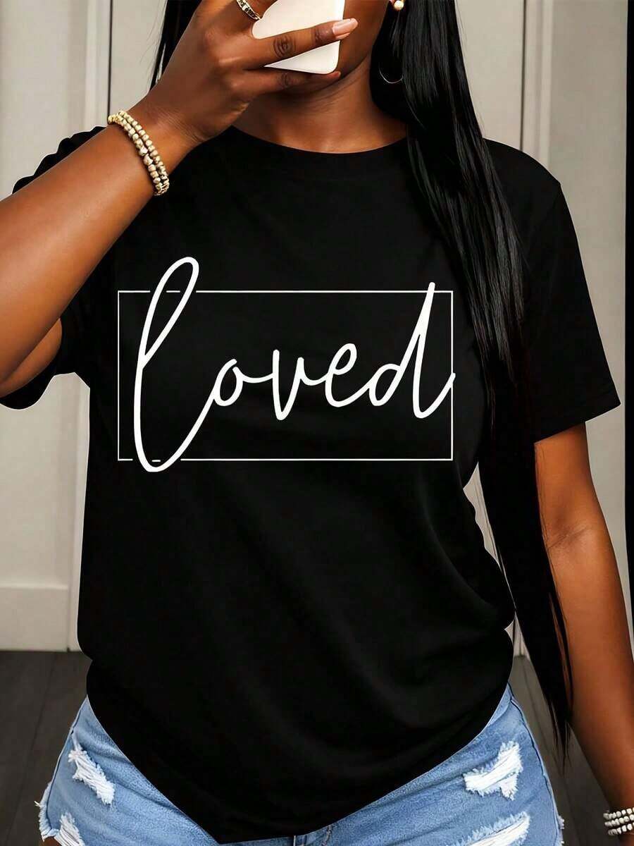 Camiseta Casual para Mujer con Estampado Gráfico para Uso Diario y Salidas - Negro - Ver 1