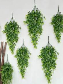 仿真綠色人造吊掛蕨類植物 - 真實竹葉藤蔓，適用於婚禮裝飾、生日派對、花園活動、室內與室外使用 - 高品質，無需電力，戶外植物 | 裝飾藤蔓 - 竹葉 - 查看 5