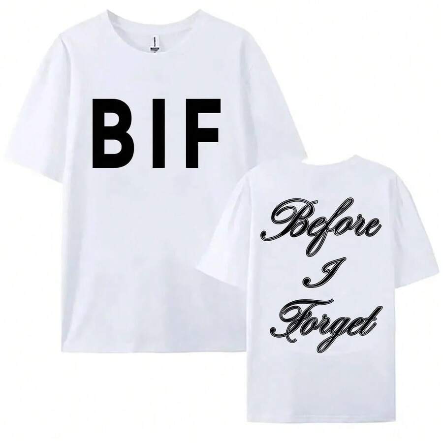 Camiseta Unisex con Diseño del Álbum 'Before I Forget' de TKL, Estampado Gráfico de THE KID LAROI, Cuello Redondo, Holgada, para Mujer, Verano - Blanco - Ver 1