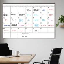 Lịch treo tường xóa khô khổ lớn 1 tháng - 48 x 32 inch, bảng trắng lập kế hoạch hàng tháng không ghi ngày tháng, bảng lịch treo tường có thể tái sử dụng, bắt đầu từ Chủ nhật, ô viết cực lớn với phần ghi chú. - Lịch treo tường khổ lớn 1 tháng có thể xóa bằng bút dạ. - Xem 3