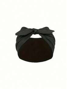 1pc Women's Headband Set, Rabbit Ear Headband, Cute Solid Color Hair Accessory, Elastic Bow Hair Tie, Suitable For Autumn/Winter Holidays And Summer Outfits, Women's Bow Rabbit Ear Headband, Bohemian Style Wide Headband, Extra Wide Cute Rabbit Ear Knot Headband, Women's Hair Accessory, Easter Rabbit Ear Women's Hair Accessory, Spring/Summer Headband, Summer Sweat-Absorbent Women's Wide Head Wrap, Hair Accessory, Elastic Solid Color Bow Hair Accessory - Multicolor - View 9