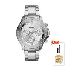 Đồng hồ bấm giờ thạch anh Fossil dành cho nam, dây đeo bằng thép không gỉ màu bạc, mặt số màu bạc, đồng hồ đeo tay thời trang dành cho nam, phù hợp cho đi làm hàng ngày và trang phục thường ngày, BQ2490 - Đĩa bạc ruy băng bạc - Xem 10