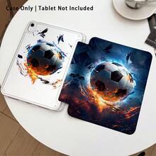 Acrylic Crystal Tablet Protective Case With Fire And Soccer Pattern Painting Effect, With Stand, Suitable For Honor 8/9/10/X8/X8A/X9/X8Pro/X9Pro/X9A/ Matepad Pro /Matepad SE 11/Matepad 11 Apple 10th Gen/ 11 2025 (A16) And A9 And Other Popular Models - Multicolor - View 2