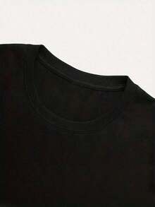 Camiseta 100% Algodón con Estampado de Fecha de Devolución de Tarjeta de Biblioteca, Estilo Vintage para Amantes de la Lectura, Cuello Redondo, Casual, Ropa de Mujer - Negro 2 - Ver 3