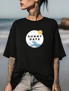 Camiseta Transpirable Qingtian de 200g – Ideal para vacaciones en familia, eventos corporativos y viajes en grupo, hecha de tela suave y duradera, perfecta como regalo para el Día de los Caídos, para entretenimiento en verano y para uso casual diario. Camiseta de manga corta cómoda y versátil. - Negro - Ver 1