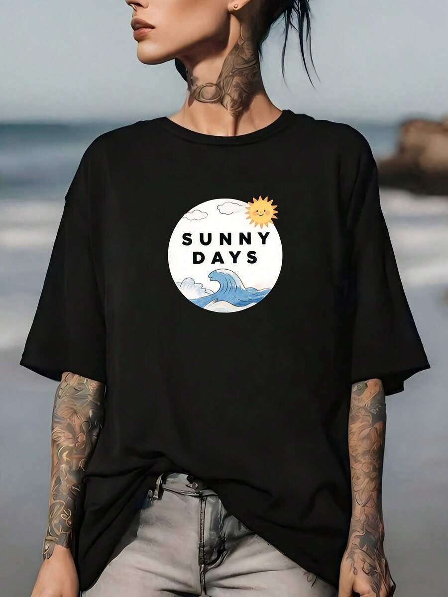 Camiseta Transpirable Qingtian de 200g – Ideal para vacaciones en familia, eventos corporativos y viajes en grupo, hecha de tela suave y duradera, perfecta como regalo para el Día de los Caídos, para entretenimiento en verano y para uso casual diario. Camiseta de manga corta cómoda y versátil. - Negro - Ver 1