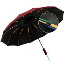 Sombrilla Automática para Sol y Lluvia UPF50+, Paraguas Reforzado Hombres y Mujeres, Superficie Extragrande de 120cm, Apertura/Cierre con un Botón, Adecuada para 2-3 Personas - Rojo - Ver 8