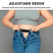 1/5 Stücke Jeans Hose Elastischer Taillengürtel Verlängerung, Unisex nahtloser Taillenbandverlängerer, Verstellbarer Taillengürtel Schnalle, Elastischer Taillenverlängerer, geeignet für den täglichen Gebrauch, Outdoor-Aktivitäten, Reisen, Studenten, Schwangere und Büroarbeiter - Verschiedenfarbig - Übersicht 7