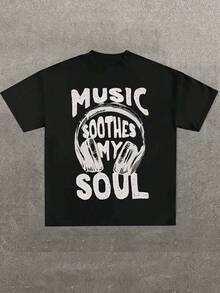 Envío Gratis, Regalos para Mamá, Camiseta Estampada Casual 100% Algodón con Diseño de  Tony Lots O Light (1 Pieza), Cuello Redondo, Manga Corta, Camiseta de Algodón de 220g, Para Regalo, Verano, Unisex, Ropa Vintage para Salir, Top para Mujer, Artículos de Almacén Local, Ropa de Mujer - Negro - Ver 1