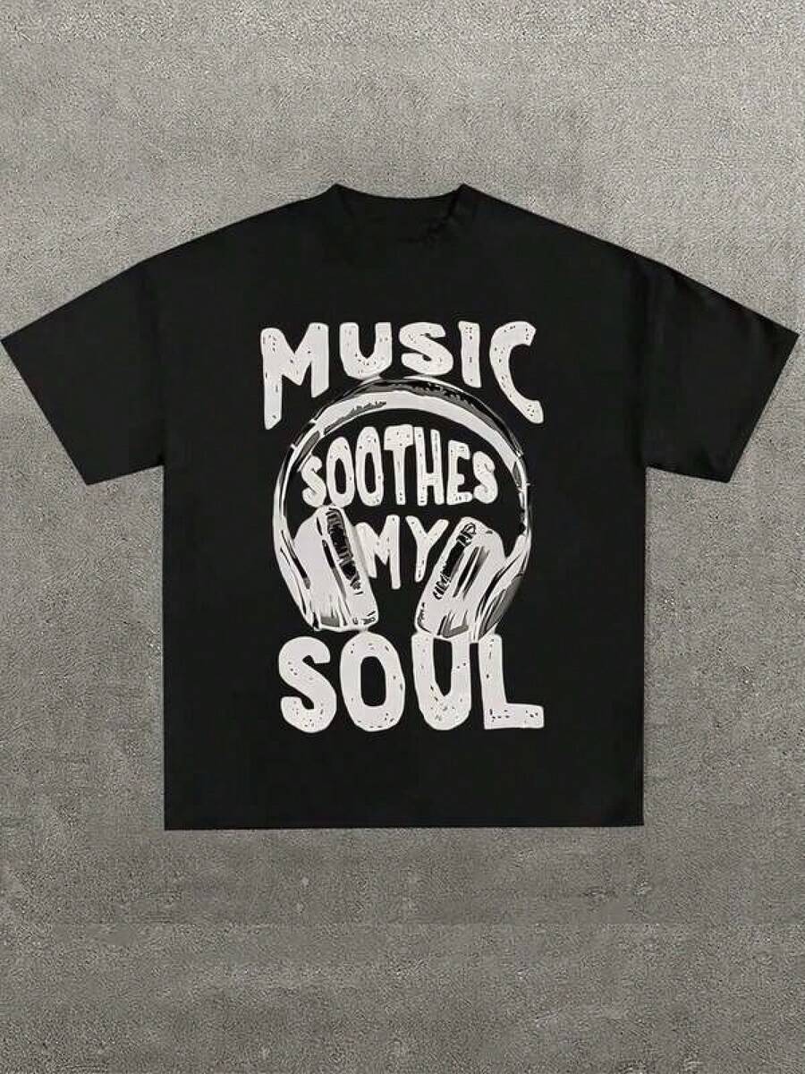 Envío Gratis, Regalos para Mamá, Camiseta Estampada Casual 100% Algodón con Diseño de  Tony Lots O Light (1 Pieza), Cuello Redondo, Manga Corta, Camiseta de Algodón de 220g, Para Regalo, Verano, Unisex, Ropa Vintage para Salir, Top para Mujer, Artículos de Almacén Local, Ropa de Mujer - Negro - Ver 1