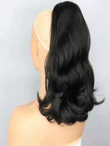 18 Inch Synthetic Curly Ponytail With Drawstring, Black Color Ponytail Hair Extensions For Women - Multicolor - View 11