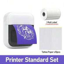 Marklife C50 Mini Impresora de Tatuajes Inalámbrica Portátil de 2 Pulgadas 15‑57mm Suministros de Tatuaje Compatible con Teléfono PC para Máquina de Transferencia de Patrón de Tatuaje Logo sin Tinta - Multicolor - Ver 10