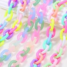 50pcs Macaron Multicolor U-Shaped Acrylic Chain, DIY Jewelry Making Bracelet, Car Charm, Phone Chain Handmade Beaded Accessories Material - DIY Macaron-colored Chain - View 4