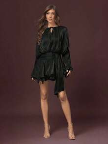 Women Midi Dresses - Black - View 2