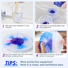 500ml/1000ml Professional AB Epoxy Resin Kit, 1:1 Ratio, Transparent Crystal Clear, Suitable For Art Casting, Jewelry Coating, Coasters, DIY Crafts - A - View 5