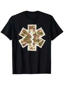 Camiseta Táctica EMT de Alta Calidad y 180 g/m² - Camuflaje Militar, Diseño de Cruz Roja, Adecuada para Personal de Rescate de Emergencia, Paramédicos y Actividades al Aire Libre (Tallas S-XXXL) - Camiseta Duradera y Transpirable, Ideal para Uniformes de Ambulancia de Emergencia, Ecológica - Negro - Ver 1