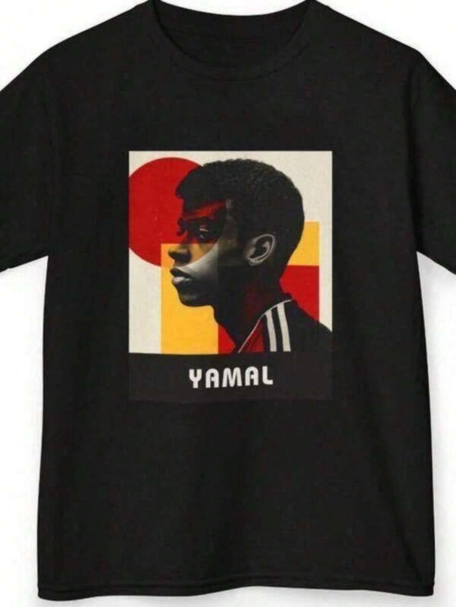 Kids Lamine Yam Al-Shirt _ Barcel Ona _ Spain Soccer _ Youth Fan,camisetas para hombre,mundial 2026,mexico,playera de hombre de algodon,,conjunto de hombre,hombre ropa,,camisas hombre,tropicoqueta karol,Family Matching-Shirts, Gender-Casual Wear - Negro - Ver 1