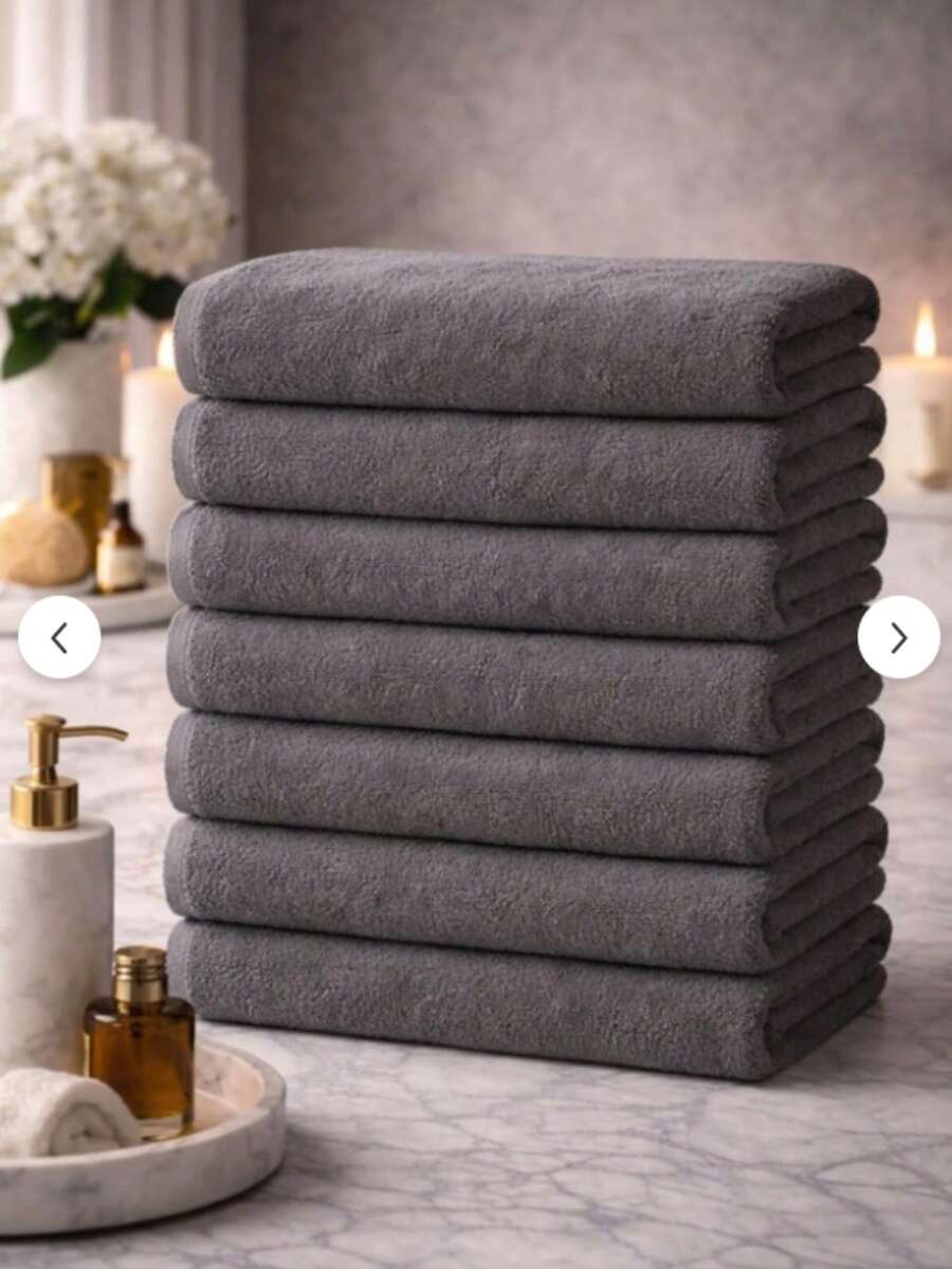 8-Piece Bath Towel Set 50x90 | Soft Cotton Spa & Hotel Towel - Grey - View 1