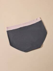 HOTCOM 1pc Grey Cotton Mid-Waist Women's Panties Casual Sports Style Bodycon Shorts Soft Comfortable Women's Daily Underwear - Grey - View 4
